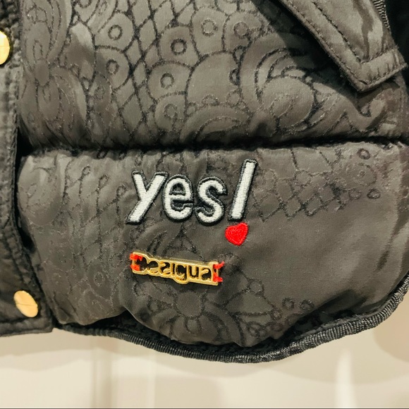 Desigual Jackets & Coats Desigual Embossed Faux Fur Trim Hooded